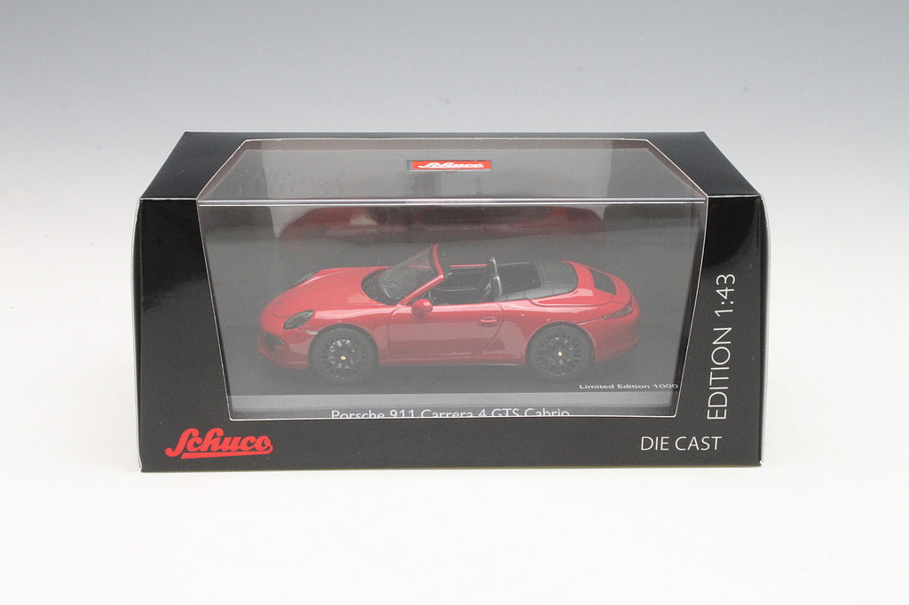 Schuco 1:43 Porsche 911 (991) Carrera 4 GTS Cabriolet Red 450758600