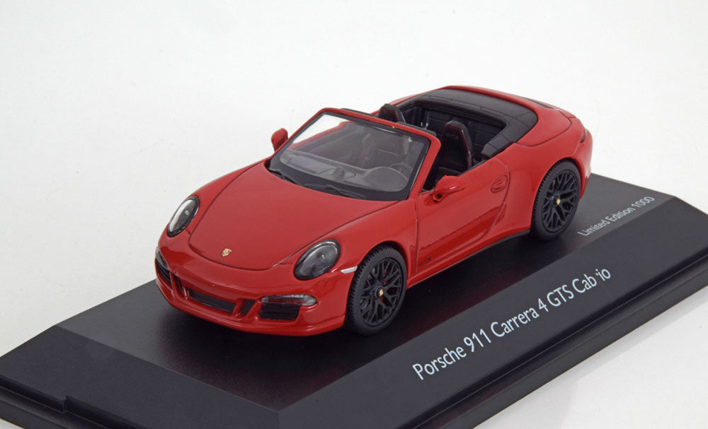 Schuco 1:43 Porsche 911 (991) Carrera 4 GTS Cabriolet Red 450758600