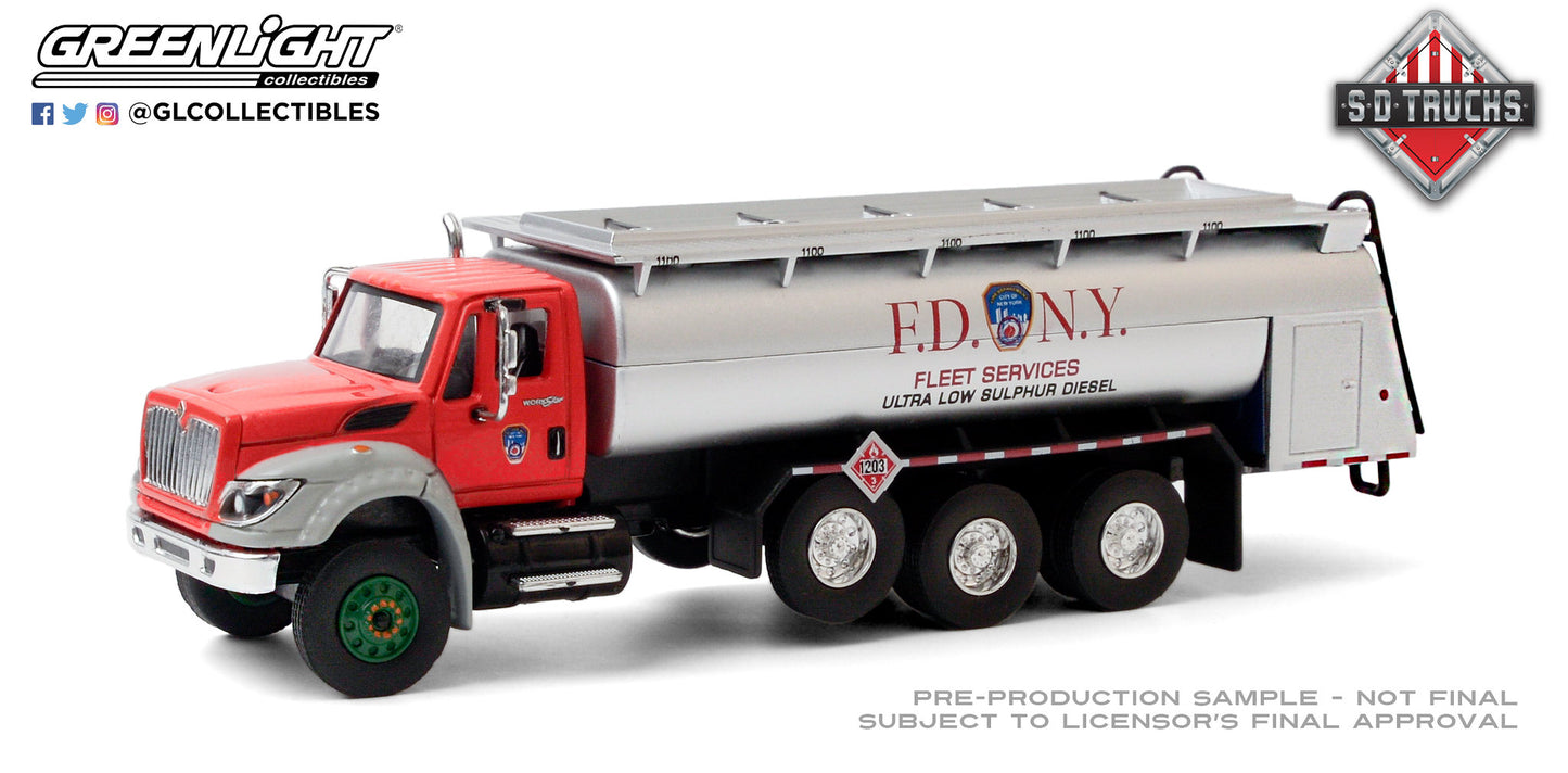 GreenLight 1:64 S.D. Trucks Series 11 - 2018 International WorkStar Tanker Truck - FDNY (The Official Fire Department City of New York) Ultra Low Sulphur Diesel 45110-A