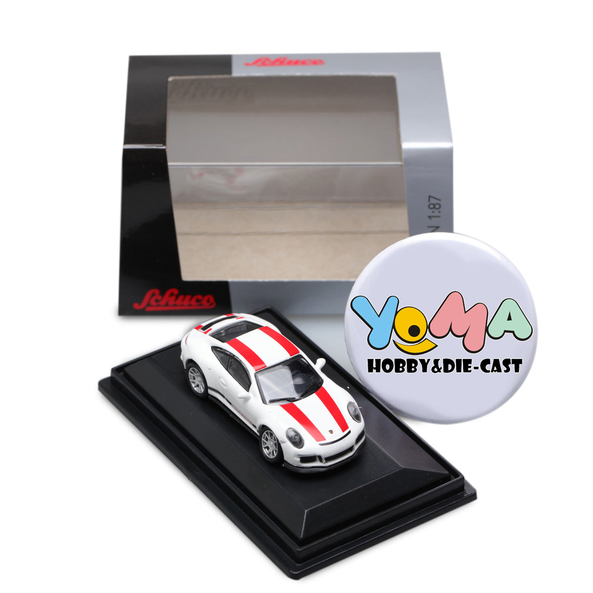Schuco 1:87 Porsche 911 R (991) white/red 452629900