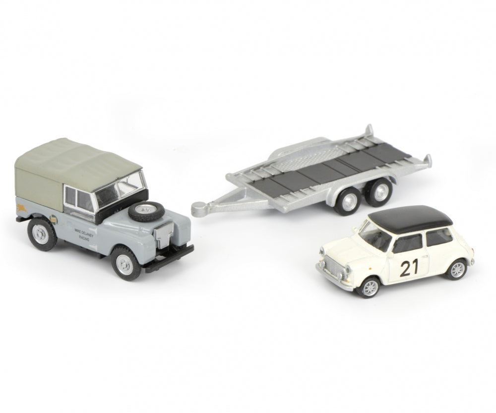 Schuco 1/87 Land Rover I with trailer and Mini #21 452632700