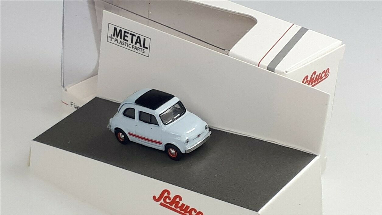 Schuco 1:87 Fiat 500 Sport blue/grey 452659400