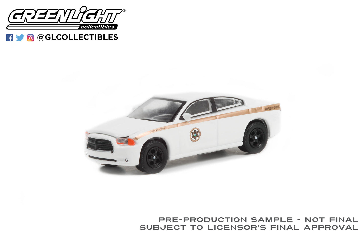 GreenLight 1:64 2011 Dodge Charger Pursuit - Absaroka County Sheriff's Department 30334