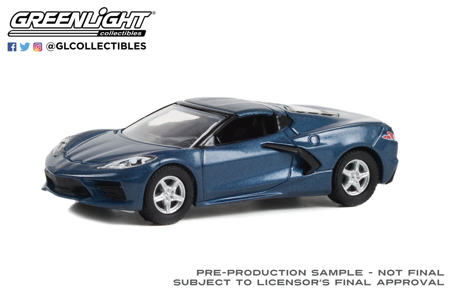 GreenLight 1:64 Barrett-Jackson Scottsdale Edition Series 11 - 2020 Chevrolet Corvette C8 Stingray 1LT (Lot #421.2) - Shadow Gray Solid 37270-E