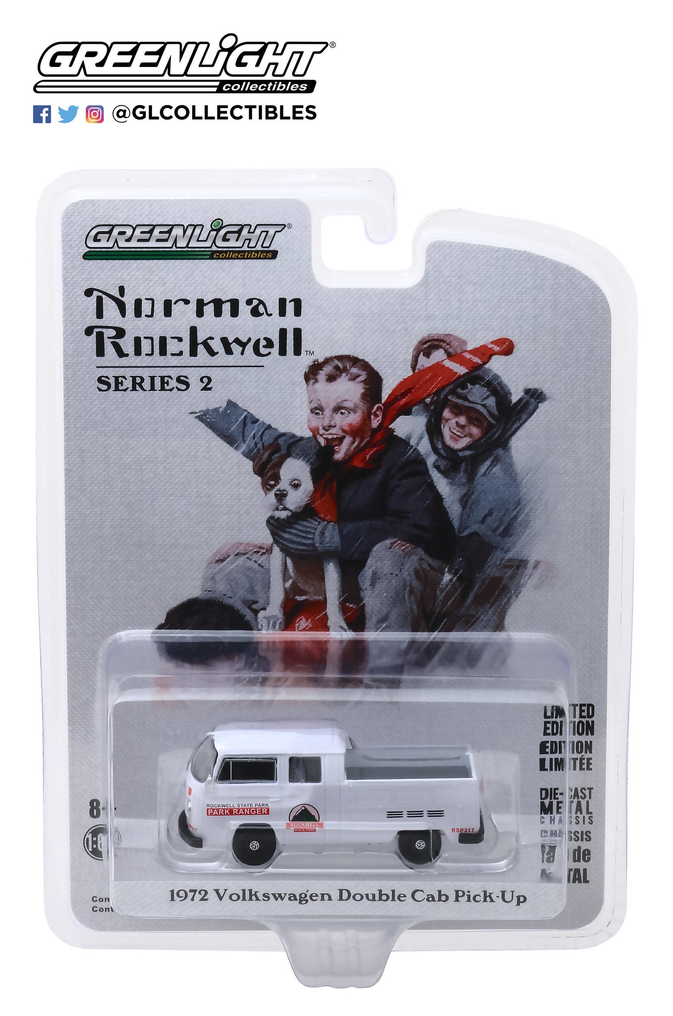 GreenLight 1:64 Norman Rockwell Series 2 - 1972 Volkswagen Type 2 Double Cab Pickup 54020-E