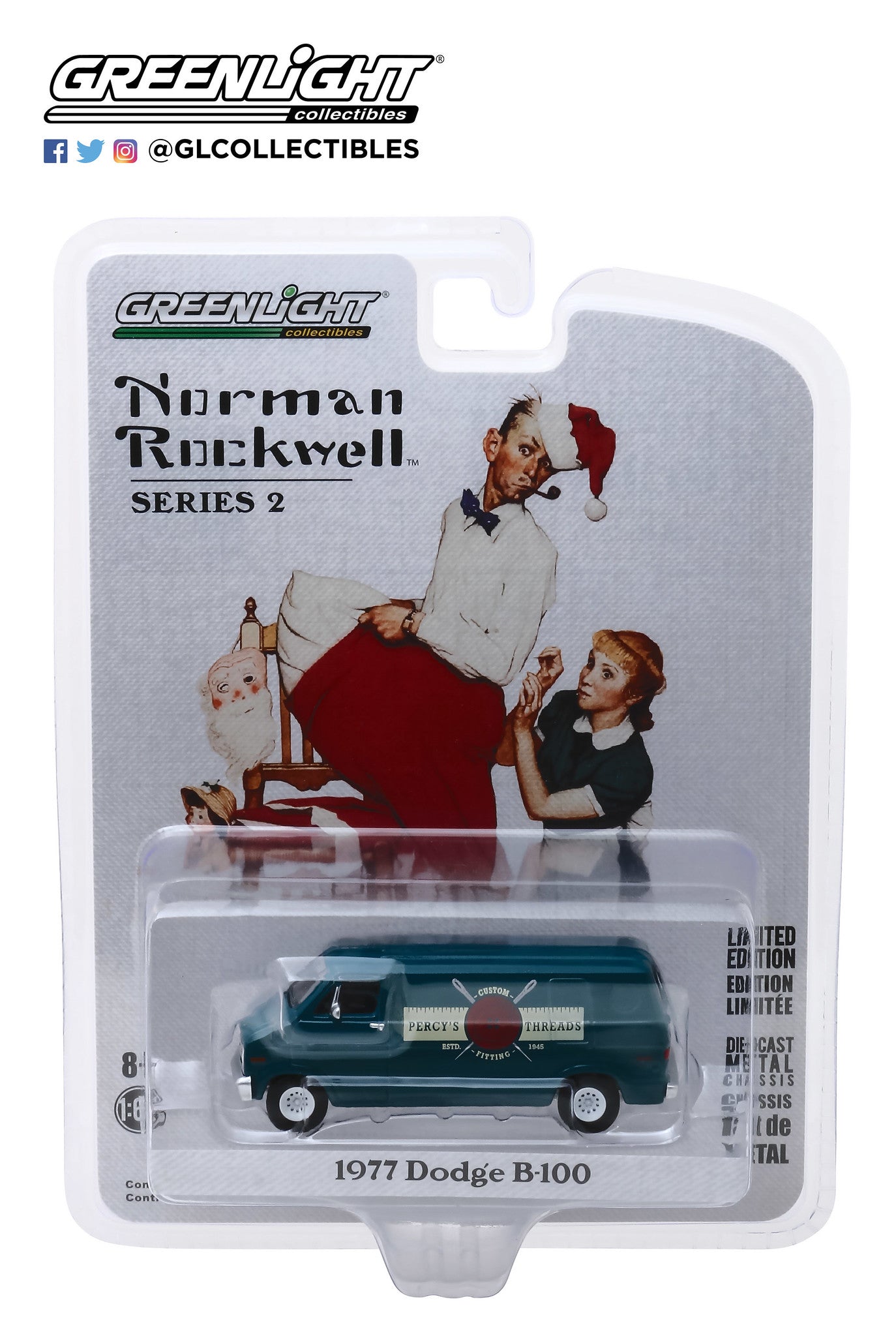 GreenLight 1:64 Norman Rockwell Series 2 - 1977 Dodge B-100 Van 54020-F