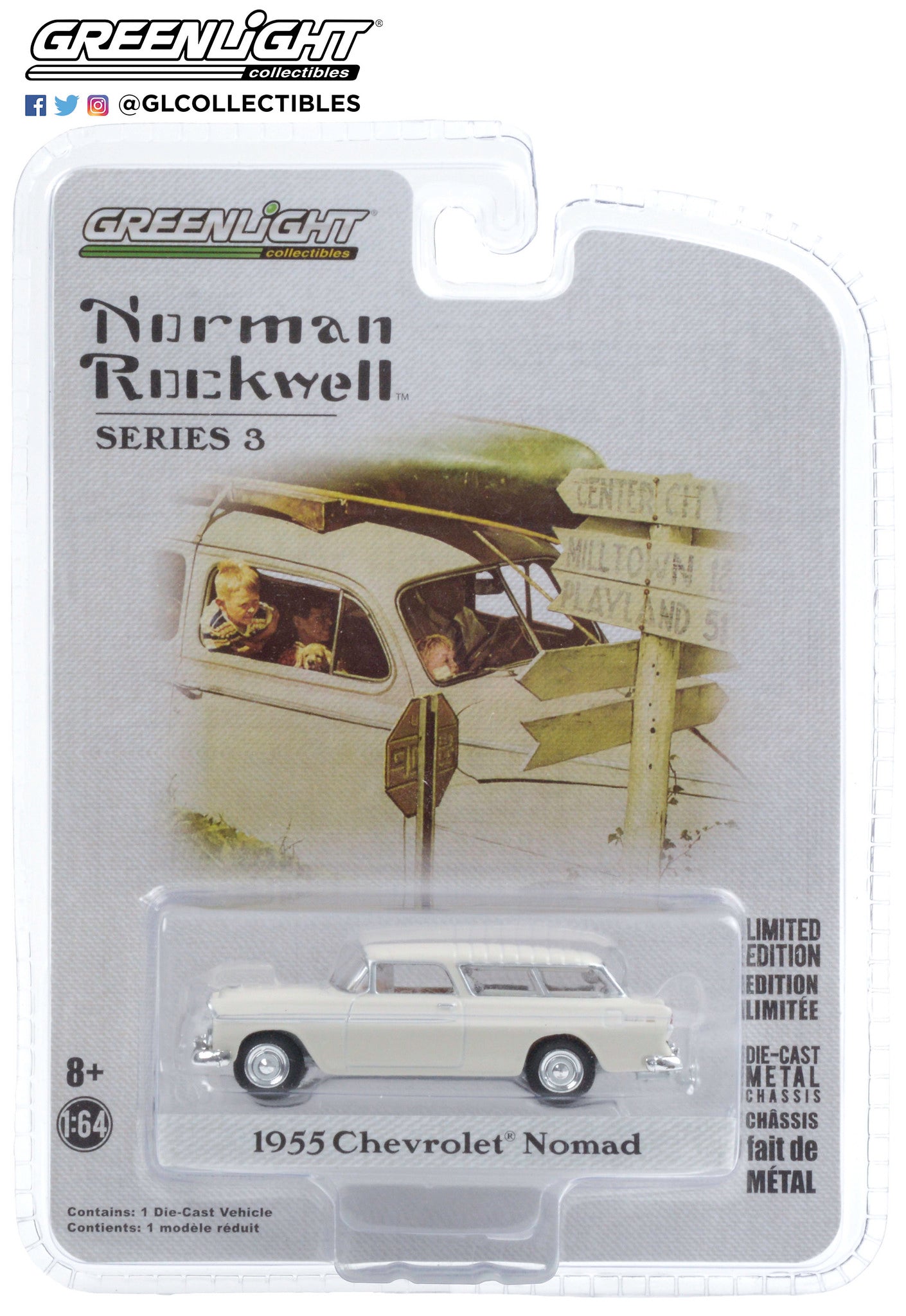 GreenLight 1:64 Norman Rockwell Series 3 - 1955 Chevrolet Nomad 54040-B