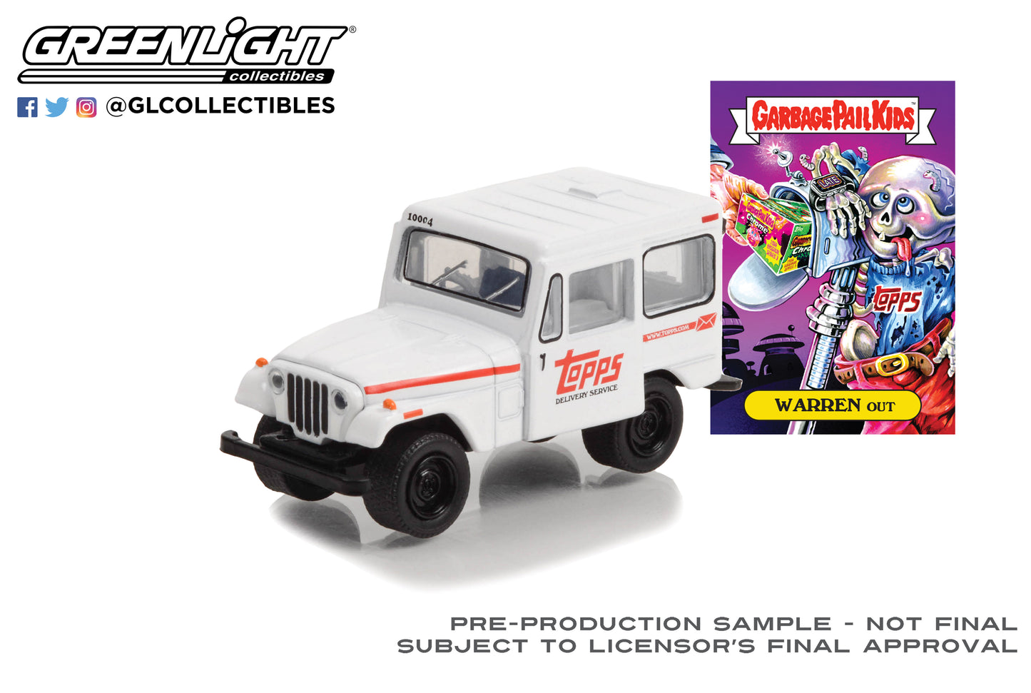 GreenLight 1:64 Garbage Pail Kids Series 4 - Warren Out - 1975 Jeep DJ-5 54070-B