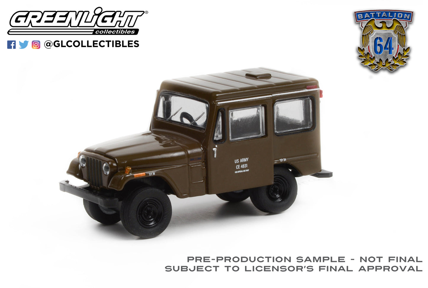 GreenLight 1:64 Battalion 64 Series 1 - 1970 Jeep DJ-5 - U.S. Army 61010-C