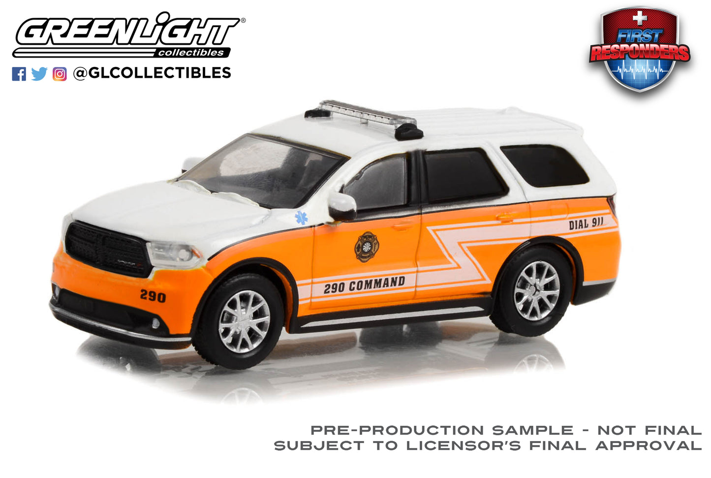 GreenLight 1:64 First Responders Series 1 - 2019 Dodge Durango - West Deer Township Volunteer Fire Company Paramedic 290 Command - Gibsonia, Pennsylvania 67040-D