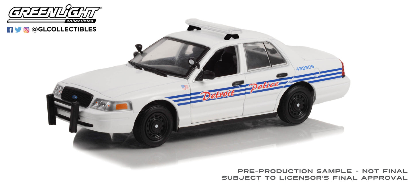 GreenLight 1:24 Hot Pursuit - 2008 Ford Crown Victoria Police Interceptor - Detroit Police - Detroit, Michigan 85563