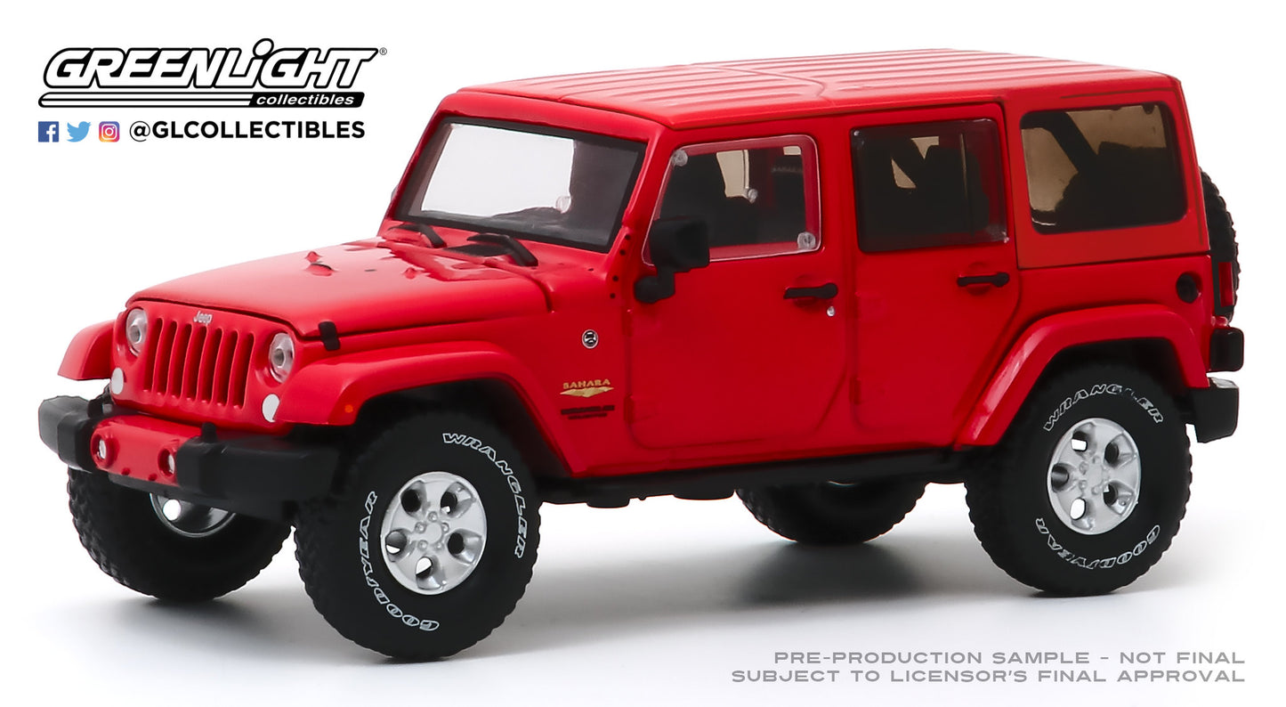 GreenLight 1:43 2017 Jeep Wrangler Unlimited Sahara - Firecracker Red Clearcoat 86177