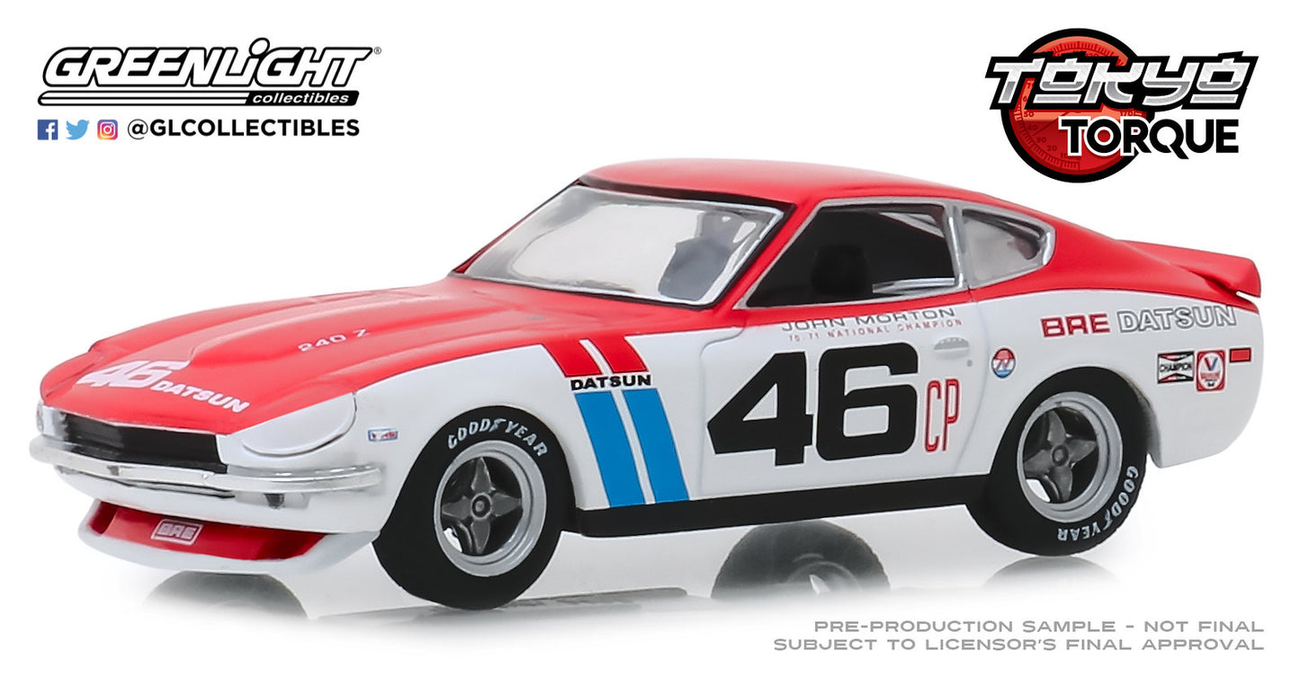 GreenLight 1:43 Tokyo Torque - 1971 Datsun 240Z - #46 Brock Racing Enterprises (BRE) - John Morton 86334