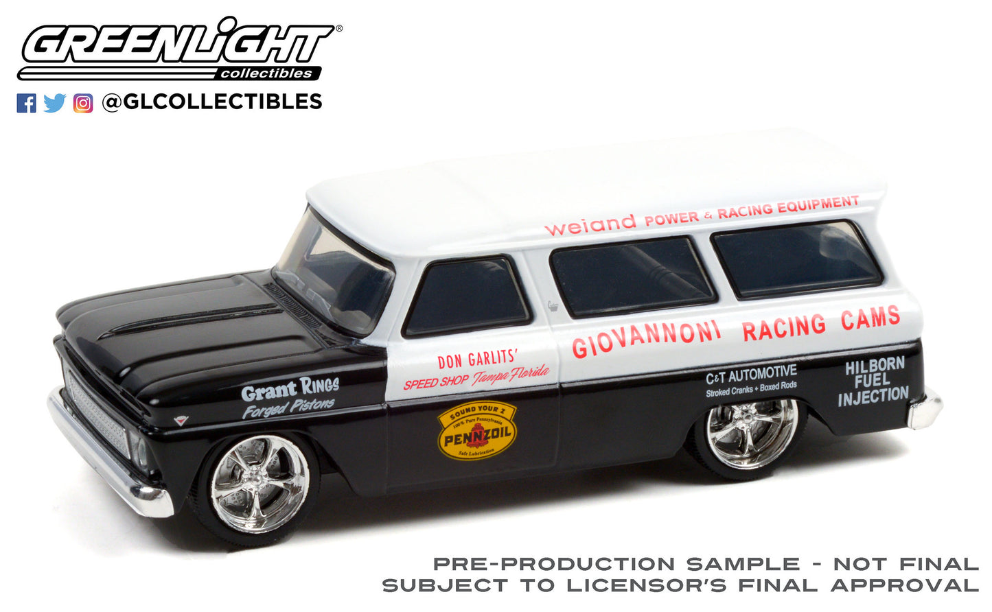 GreenLight 1:43 1966 Chevy Chevrolet Suburban - Don Garlits Speed Shop Tampa Florida 86347