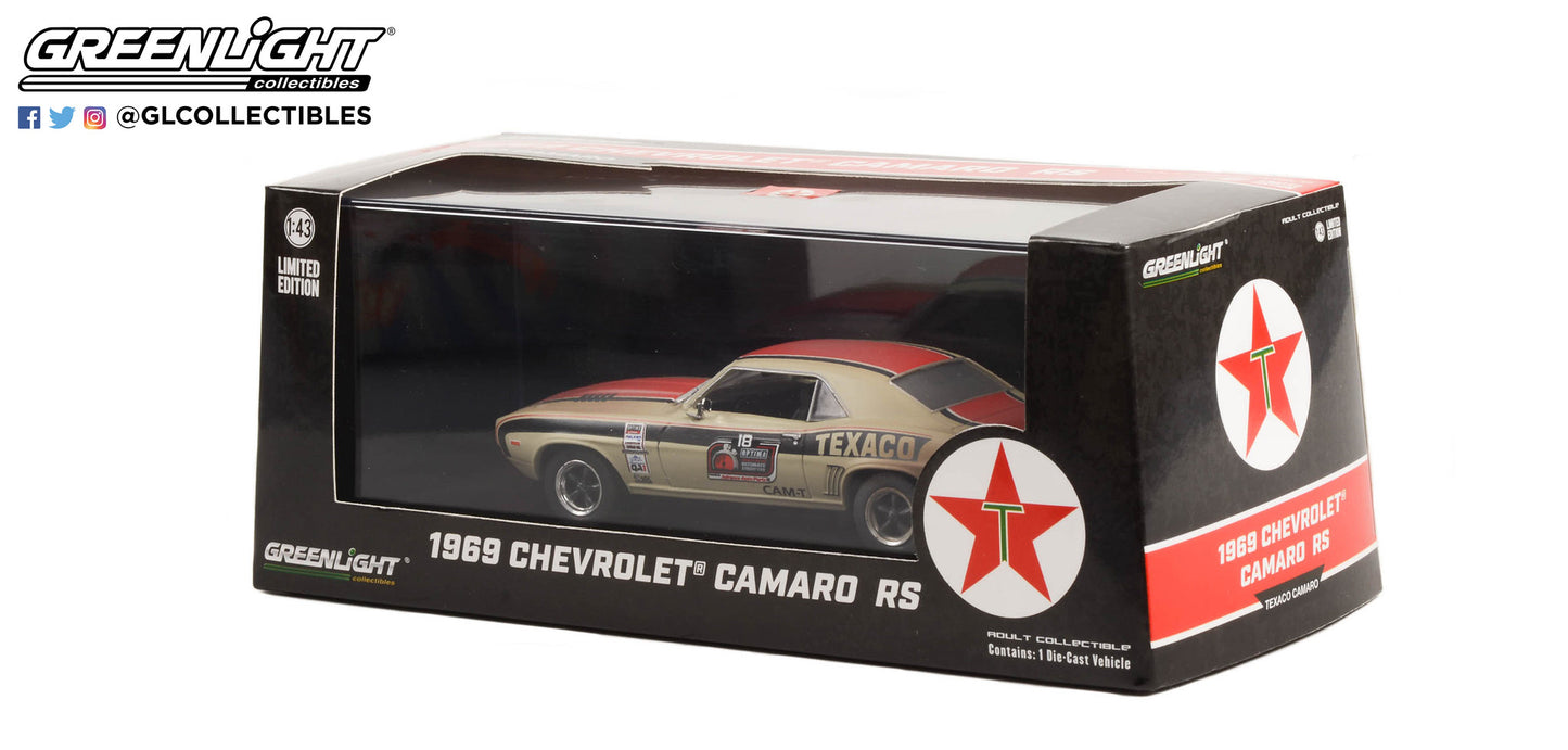 GreenLight 1:43 1969 Chevrolet Camaro RS - Texaco #18 - 2021 OPTIMA Ultimate Street Car National Champion - GTV Class 86353