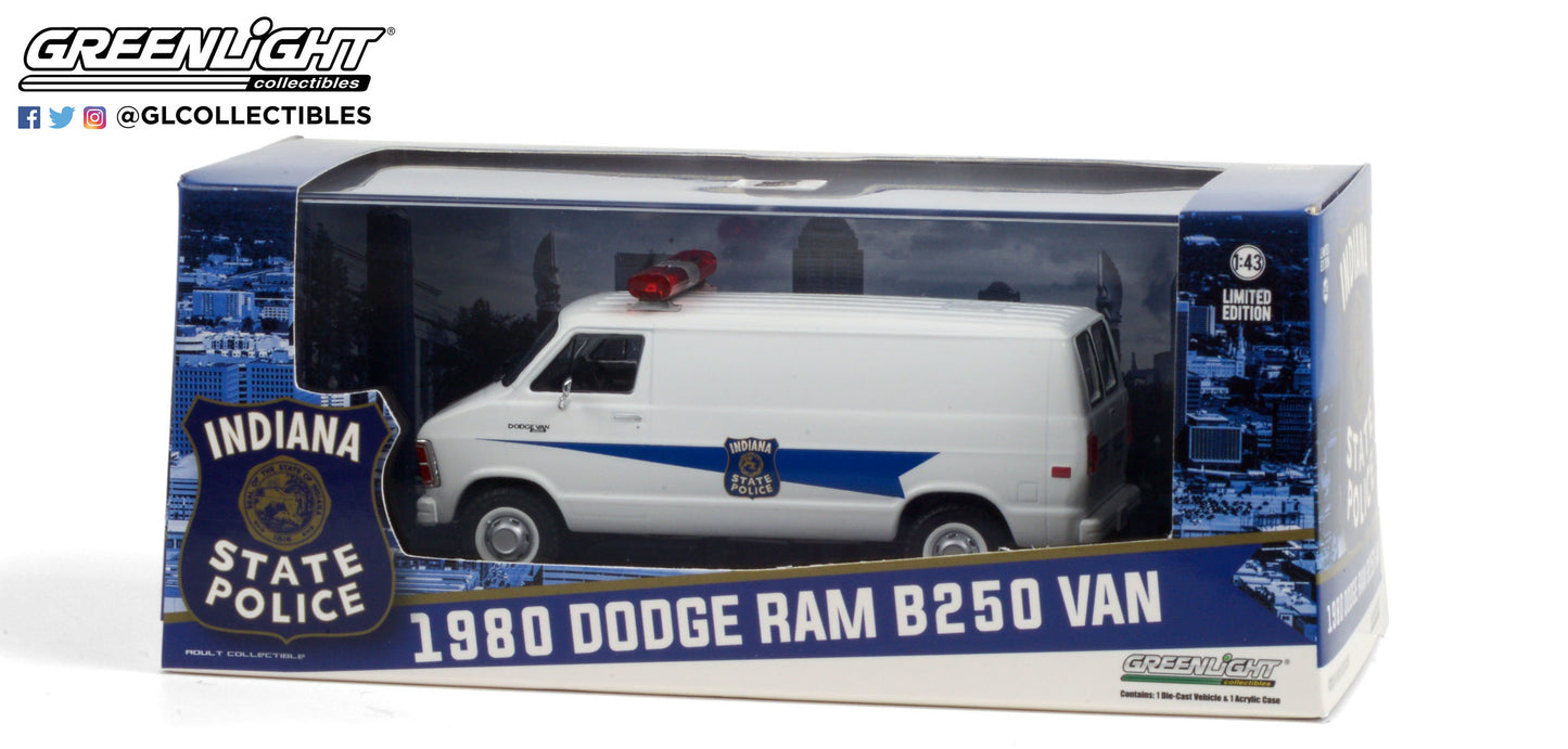 GreenLight 1:43 1980 Dodge Ram B250 Van - Indiana State Police 86599