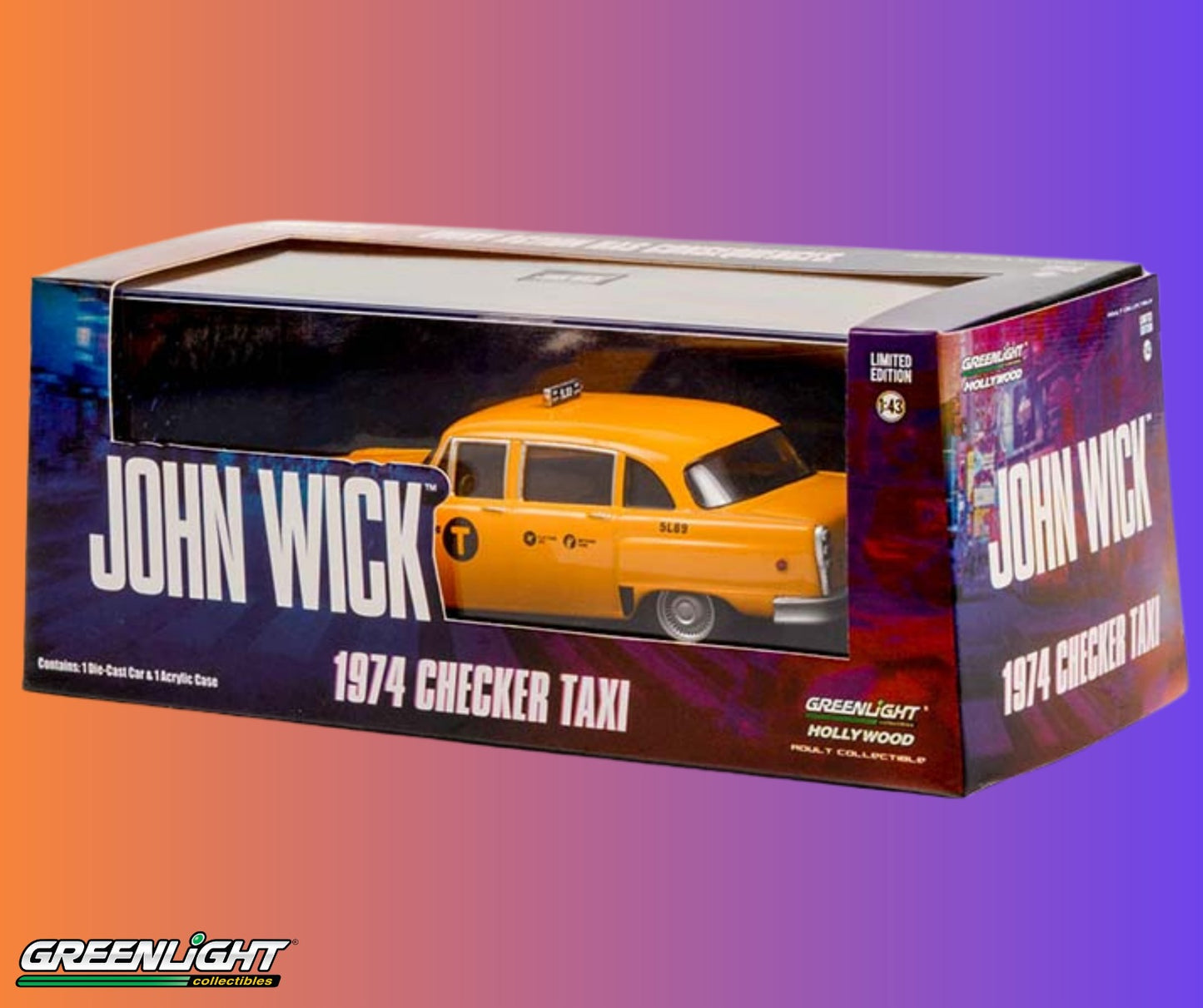 GreenLight 1:43 John Wick: Chapter 3 - Parabellum (2019) - 1974 Checker Motors Marathon A11 N.Y.C. Taxi #5L89 86607