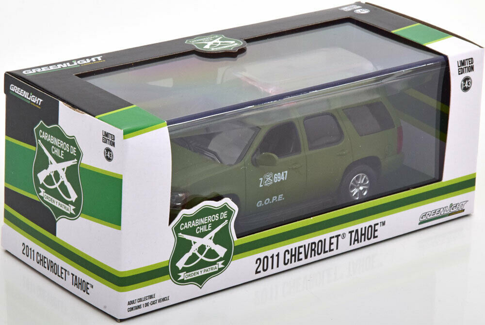 GreenLight 1:43 2011 Chevrolet Tahoe Police - Carabineros de Chile - Grupo de Operaciones Policiales Especiales (GOPE) 86620