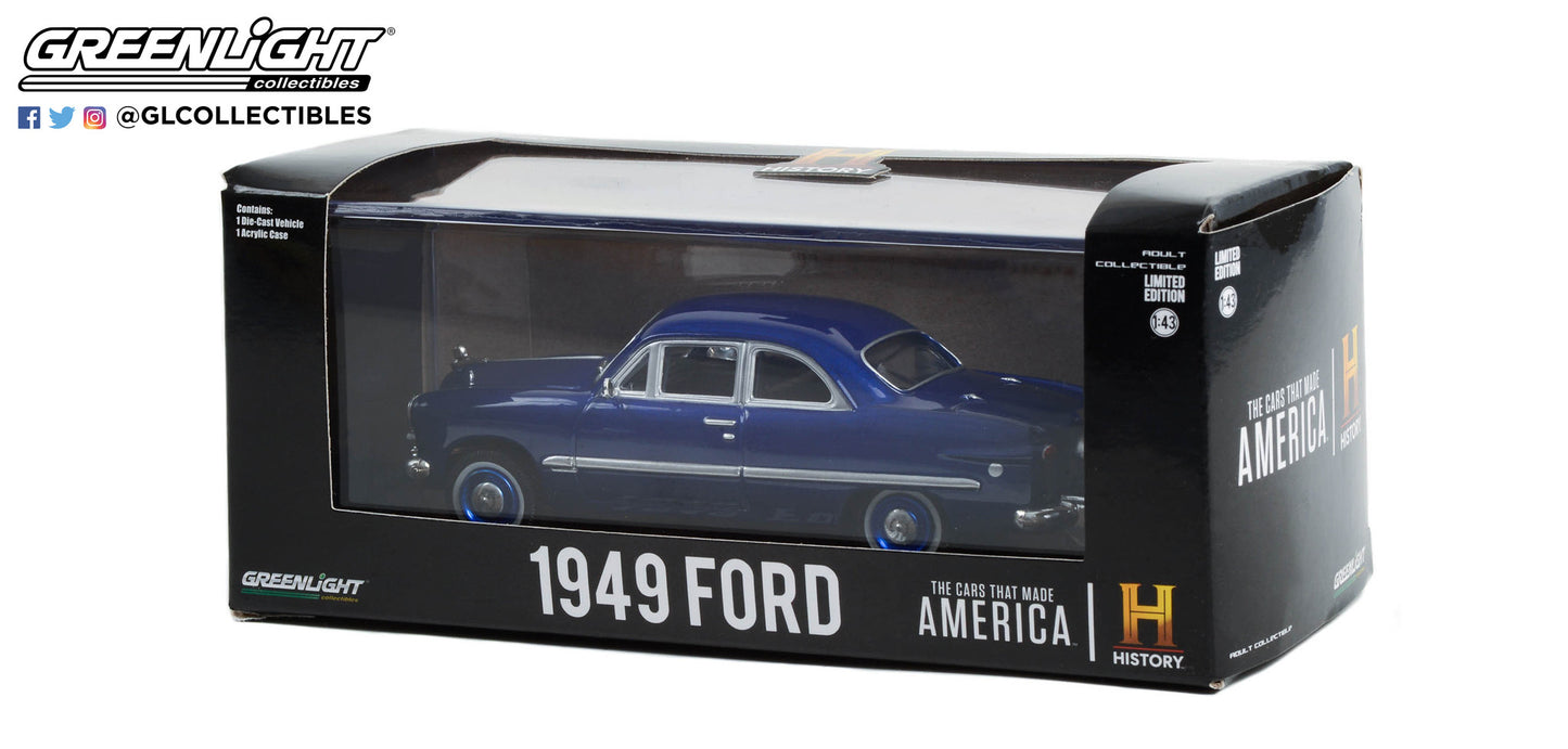 GreenLight 1:43 The Cars That Made America (2017-Present TV Series) - 1949 Ford - Bayview Blue Metallic 86630