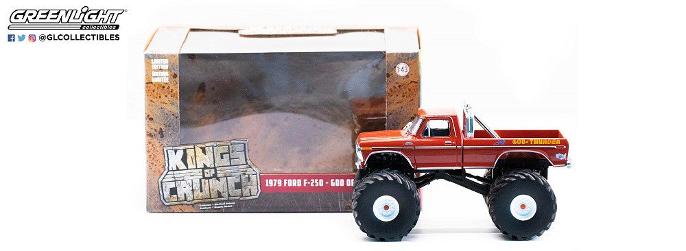 GreenLight 1:43 Kings of Crunch - God of Thunder - 1979 Ford F-250 Monster (with 66-Inch Tires) 88042