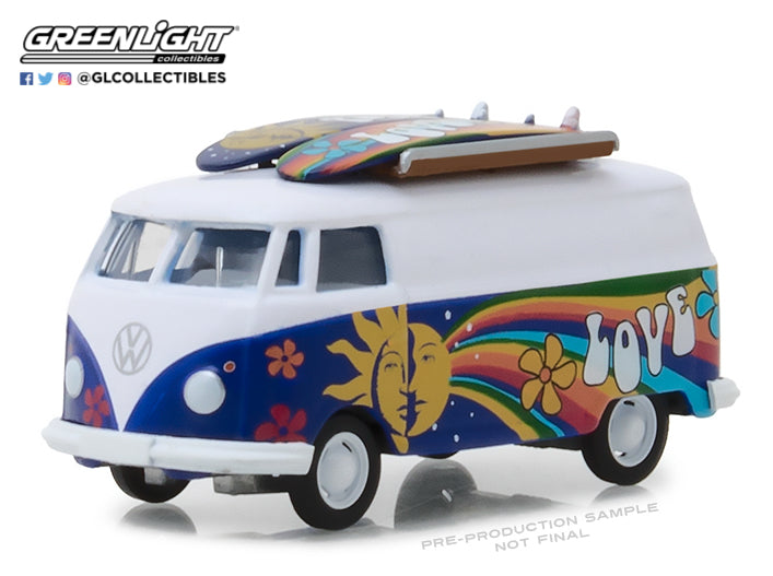 GreenLight 1:64 The Hobby Shop Series 4 - 1971 Volkswagen Type 2 Panel Van with Surfboards 97040-C