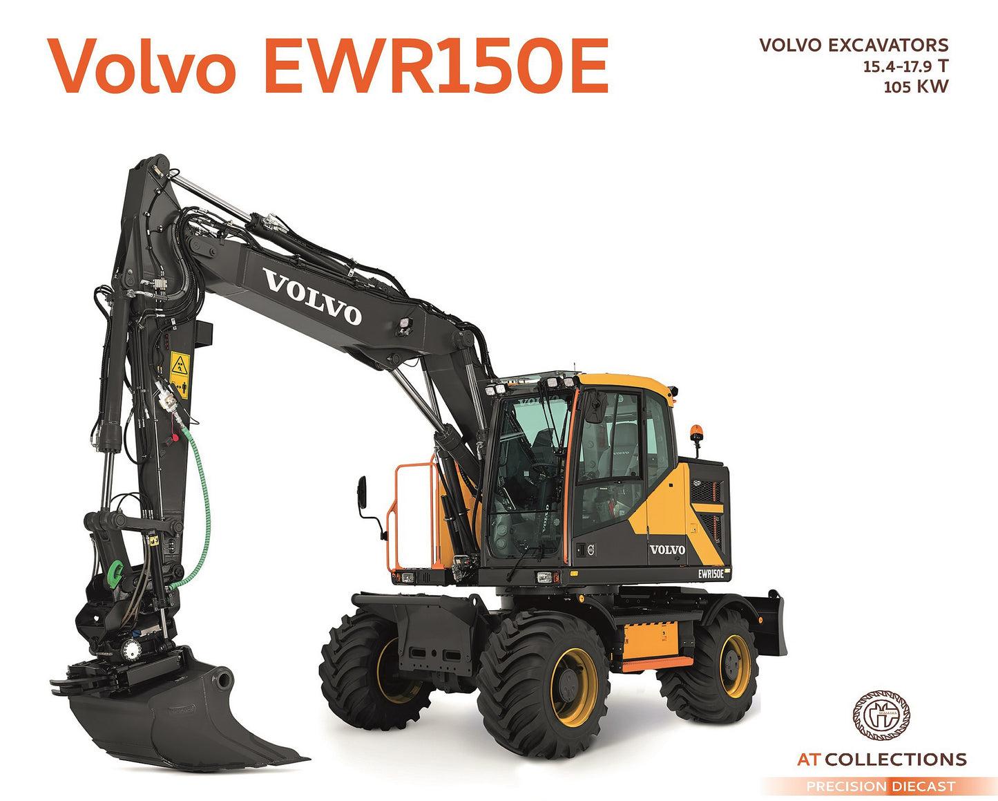 AT Collections 1/32 Volvo EWR150E Excavator with Steelwrist Tiltrotator and Nokian Tires AT3200100