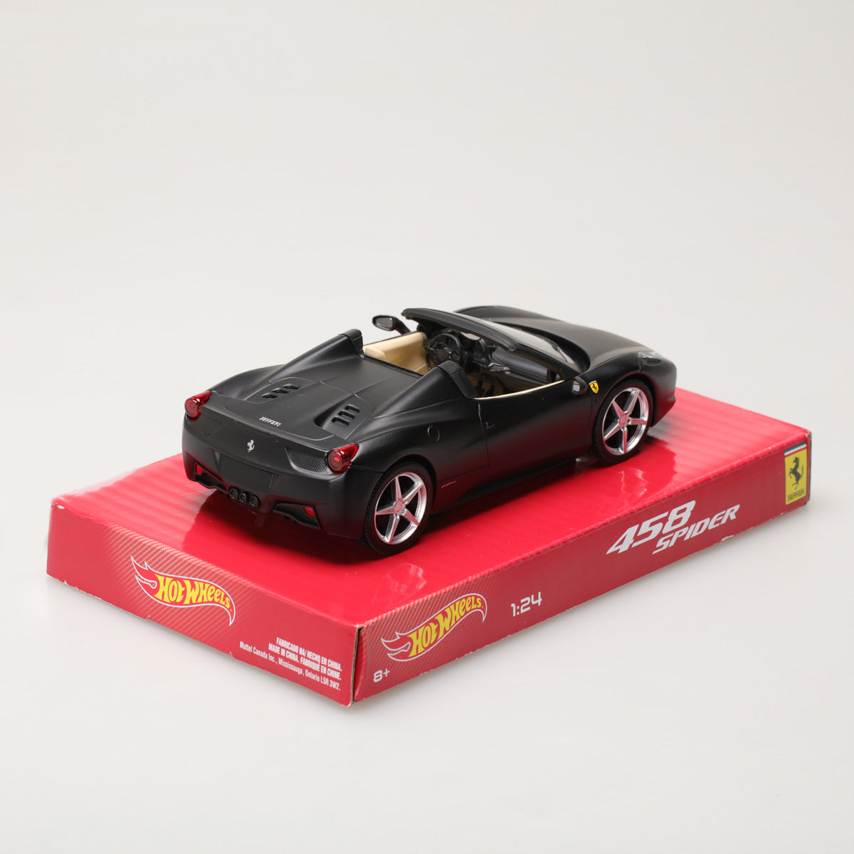 HotWheels 1:24 Ferrari 458 Italia Spider Matt Black BLY65
