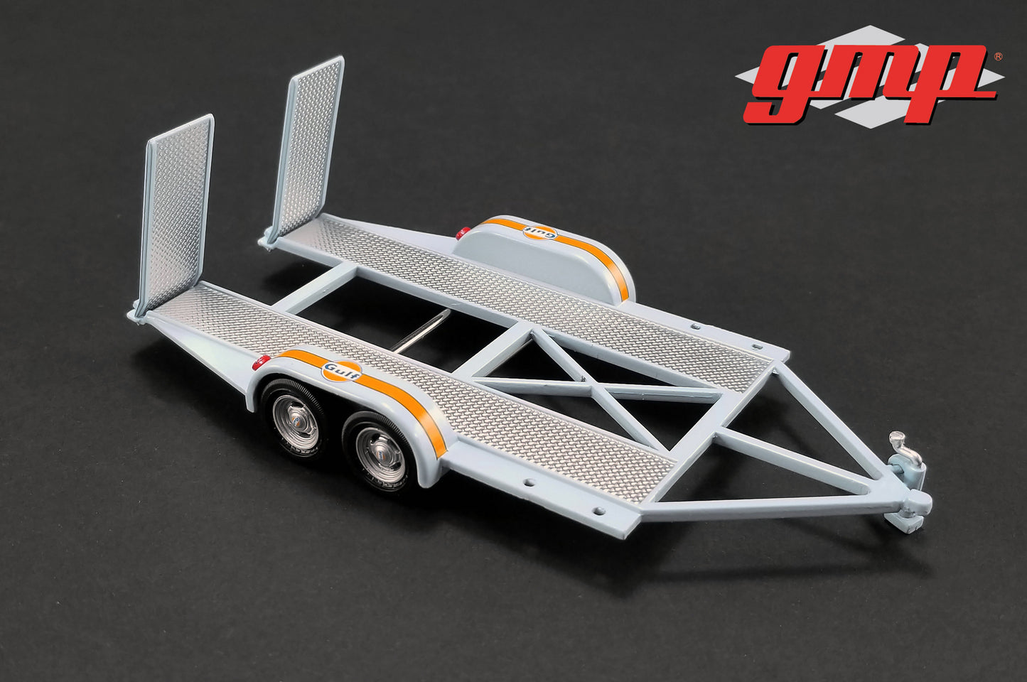 GMP 1/43 GMP Tandem Car Trailer with Tire Rack - Gulf Oil GMP-14304