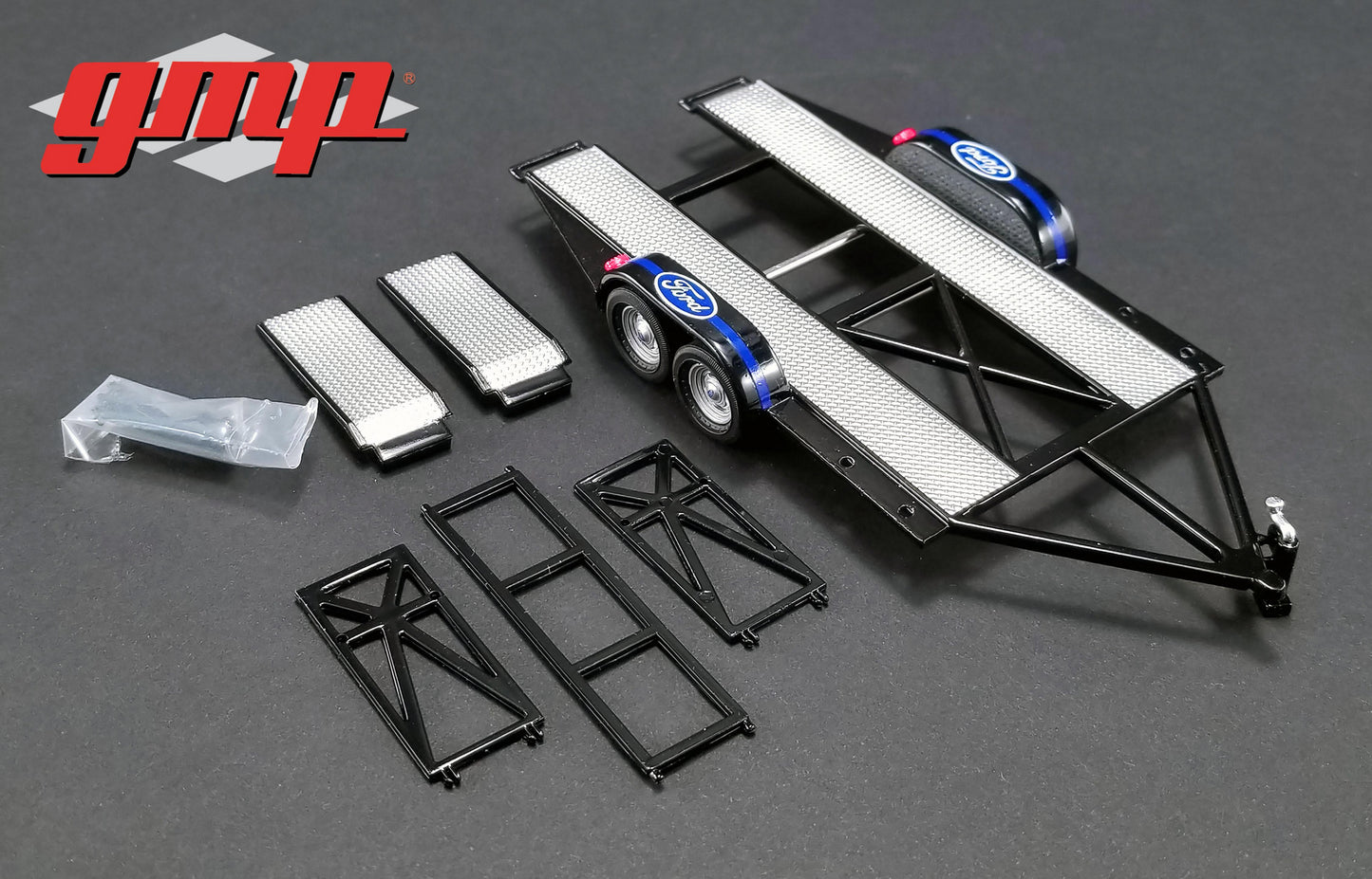 GMP 1/43 GMP Tandem Car Trailer with Tire Rack - Ford GMP-14305