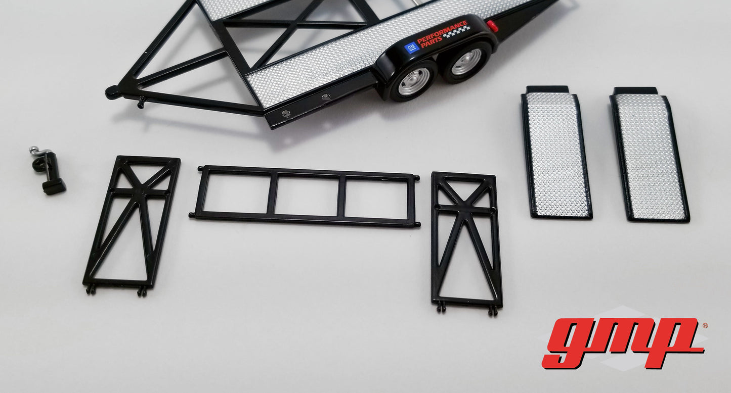 GMP 1:43 GMP Tandem Car Trailer with Tire Rack - Chevrolet GMP-14311