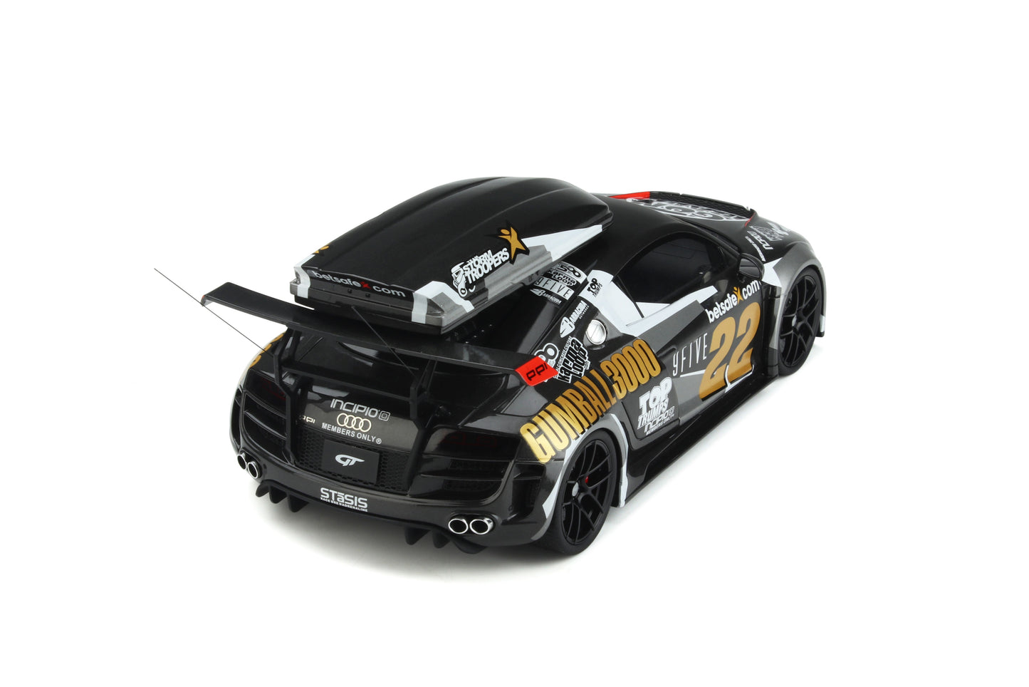 GT Spirit 1:18 Audi R8 Body Kit Gumball 3000 with Ski Box GT386