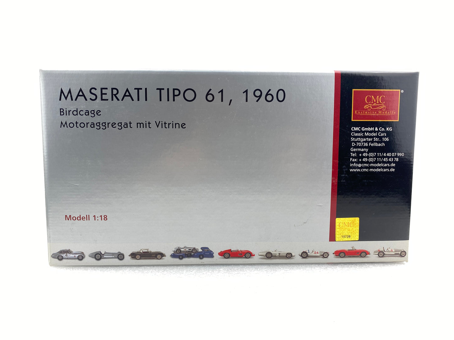 CMC 1:18 Maserati Birdcage Tipo 61 Engine with Showcase M126 (Display case Damaged / Clearance Final Sale)