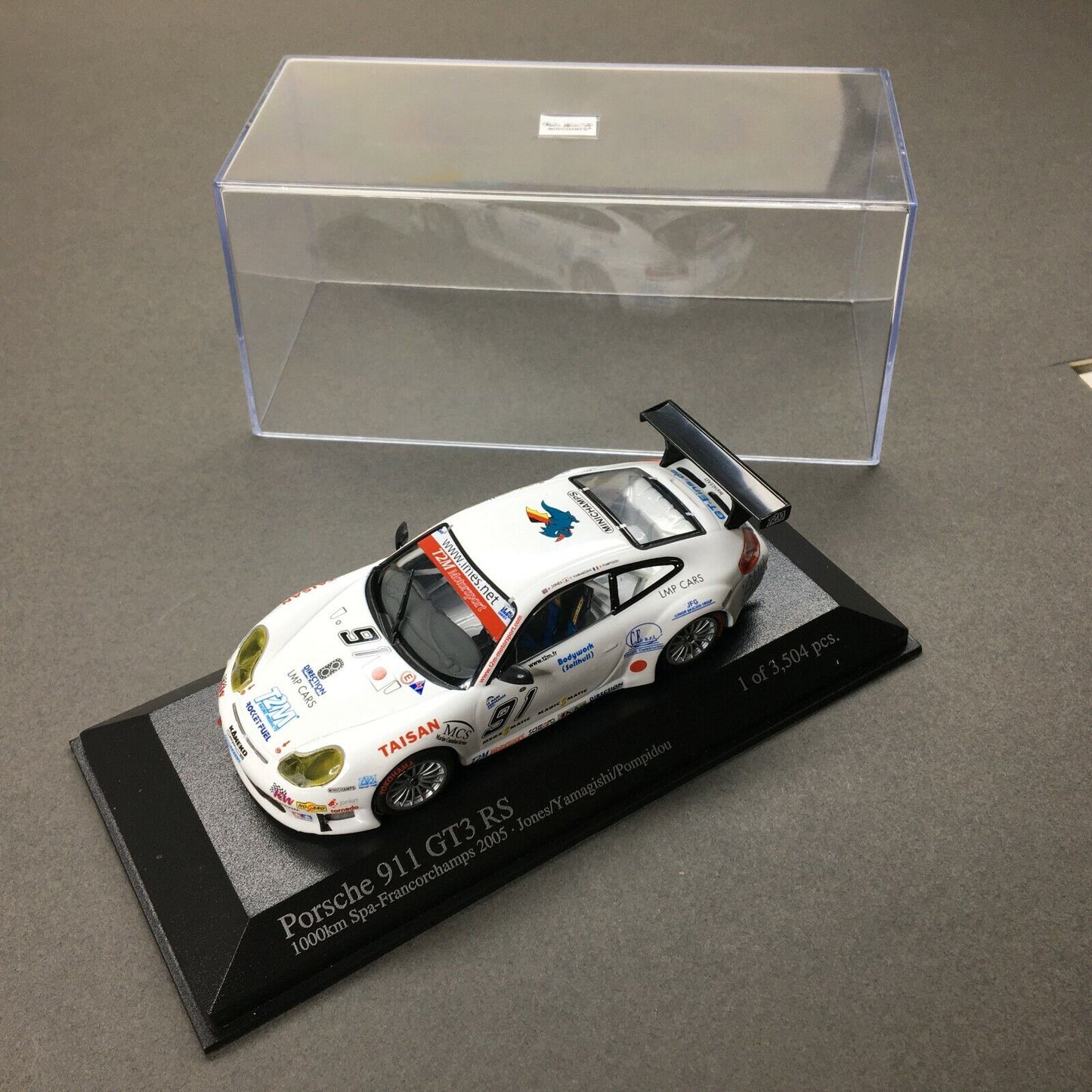 Minichamps 1:43 Porsche 911 GT3 RSR Yamagishi/Pompidou/Caffi Team T2M Motorsport #91 1000KM SPA 2005 400056991
