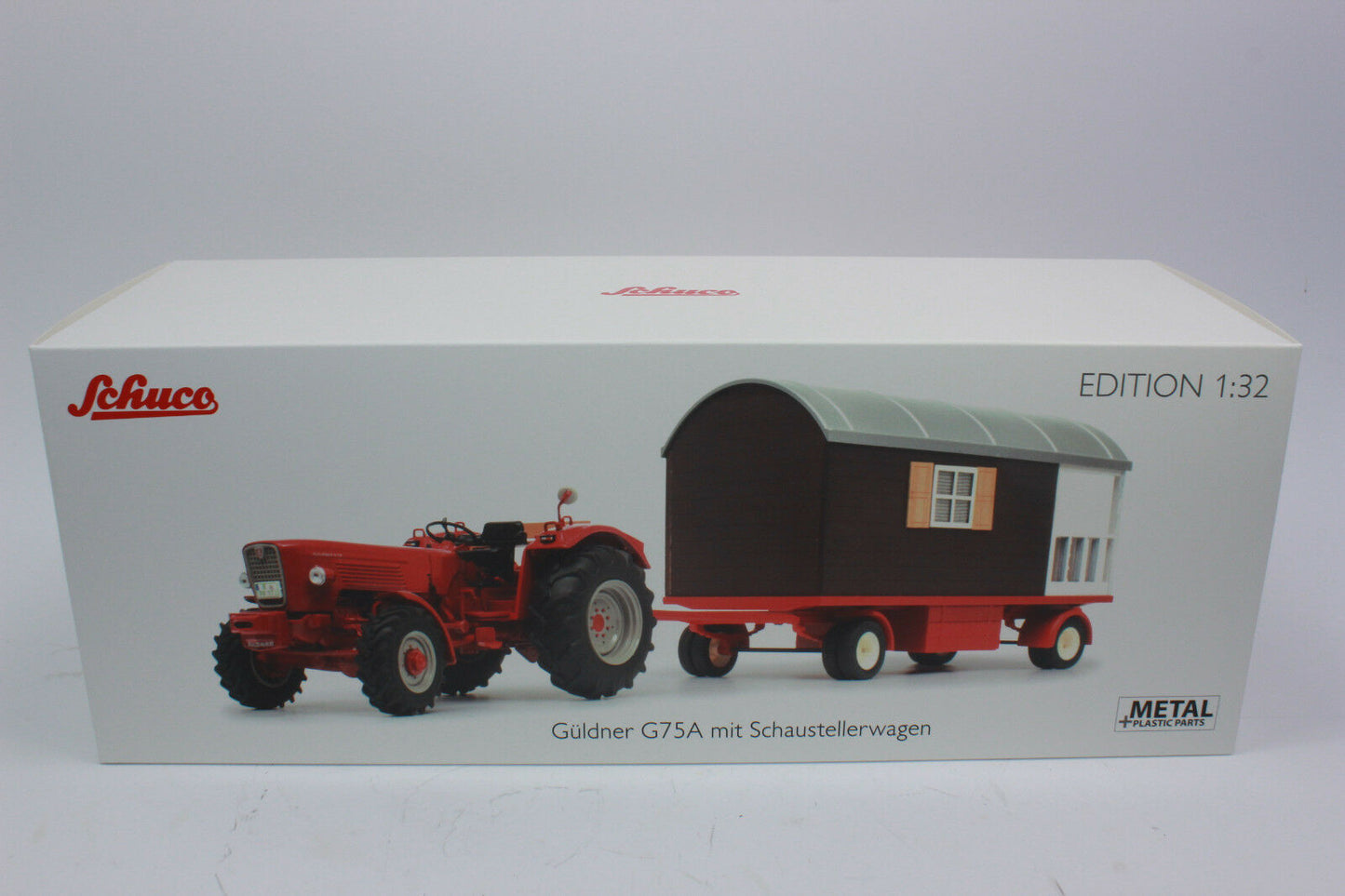 Schuco 1:32 Gueldner G75 A with trailer and balcony 450778500