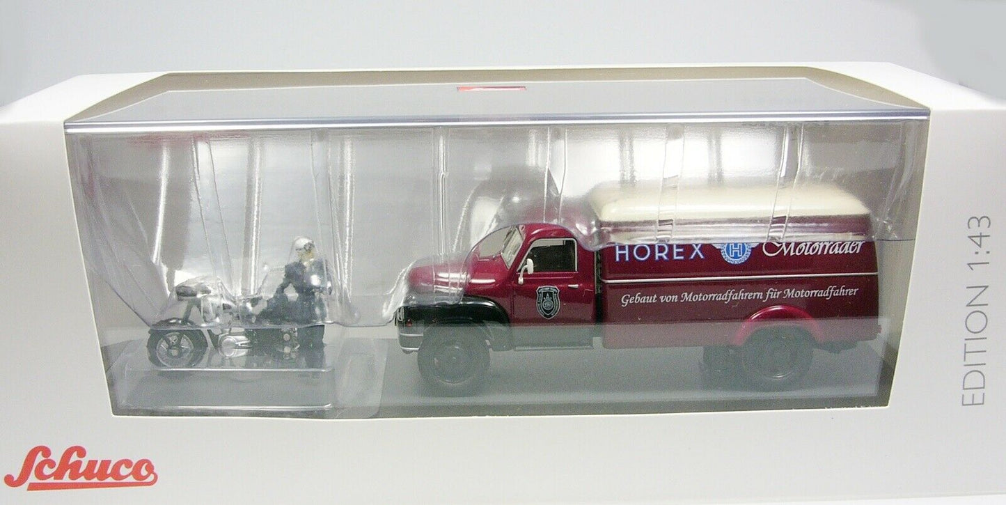 Schuco 1/43 Hanomag L28 Horex with Horex Regina and driver 450293900