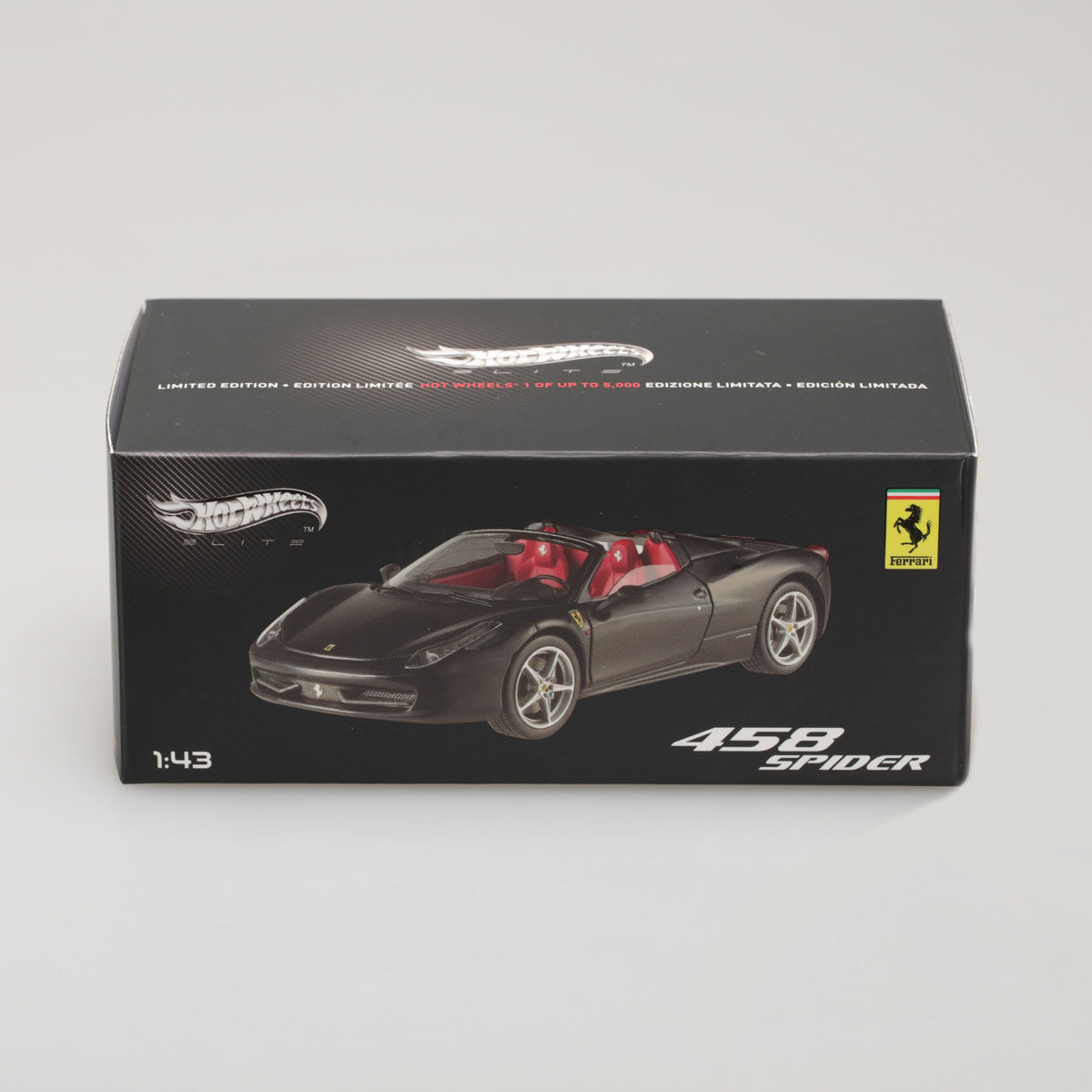 HotWheels Elite 1:43 Ferrari 458 Italia Spider Black W1184
