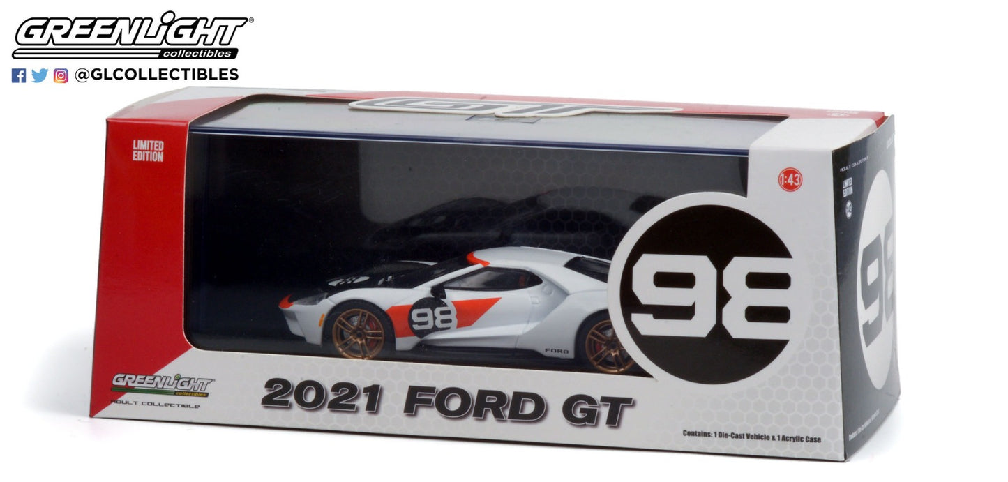 GreenLight 1:43 2021 Ford GT #98 - Ford GT Heritage Edition - Ken Miles and Lloyd Ruby 1966 24 Hours of Daytona MKII Tribute 86192