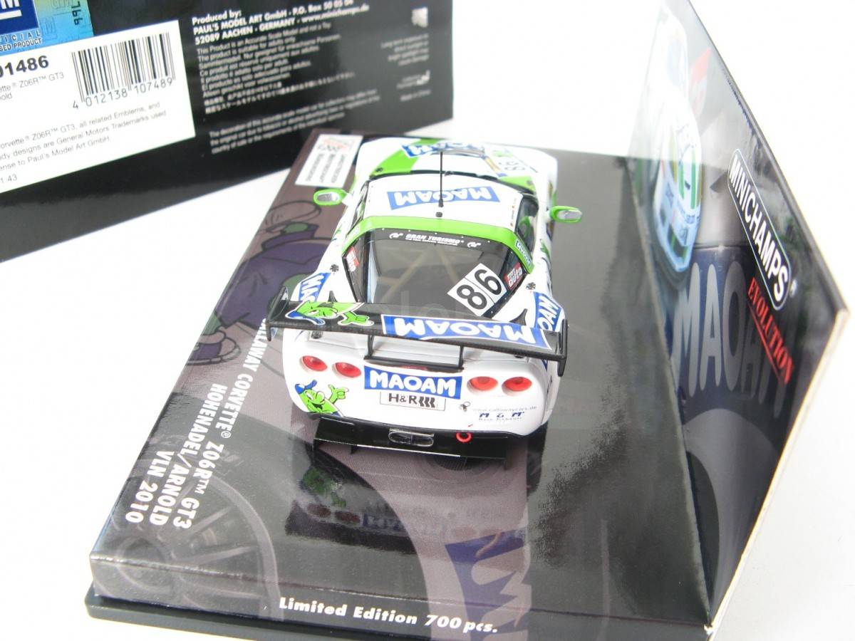 Minichamps 1:43 Corvette Z06R GT3 CallawayHohenadel/Arnold #86 VLN 2010 437101486