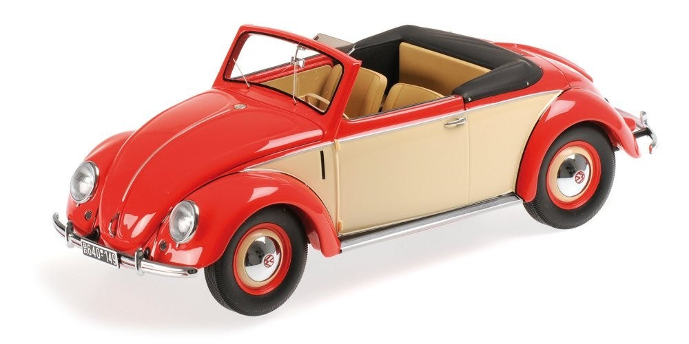 Minichamps 1:18 Volkswagen Beetle Hebmuller Cabriolet 1949 Red/Creme 107054231