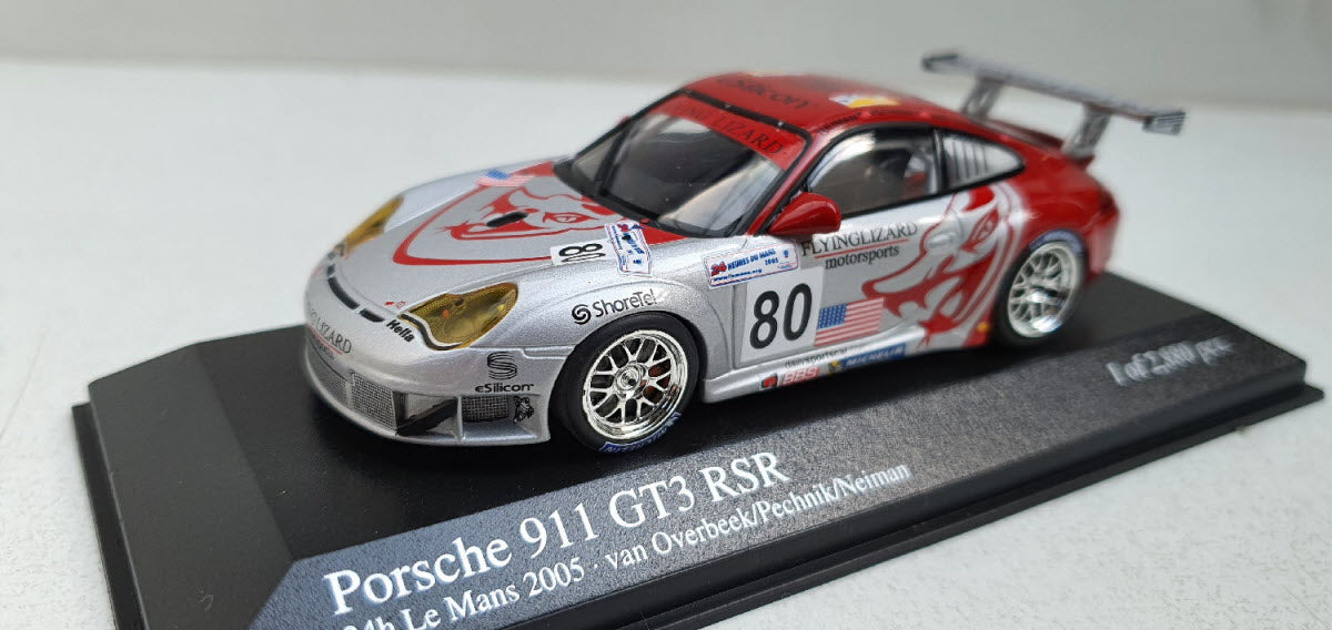 Minichamps 1:43 Porsche 911 GT3 RSR Van Overbeek/Pechnik/Neiman Flying Lizard Motorsports #80 24H Le Mans 2005 400056480