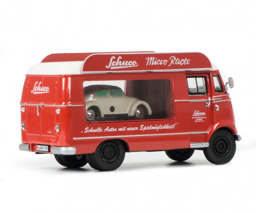 Schuco 1:43 Mercedes Benz L319 promotion car Schuco Micro Racer with Piccolo Volkswagen Beetle 450335400