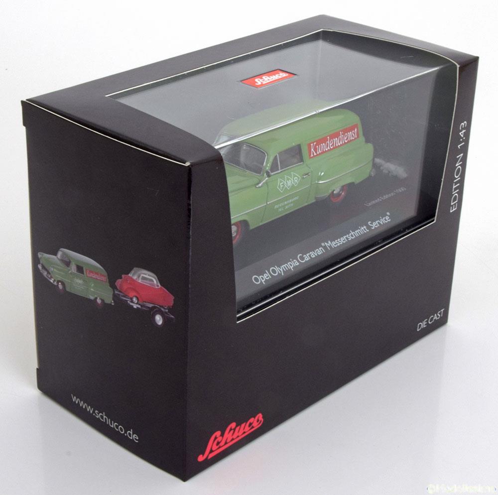 Schuco 1:43 Opel Olympia Caravan with trailer and Messerschmitt KR Messerschmitt Service 450266700