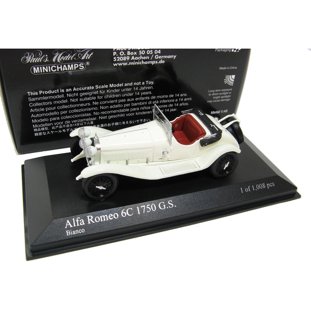 Minichamps 1:43 Alfa Romeo 6C 1750 G.S. 1930 White 400120430