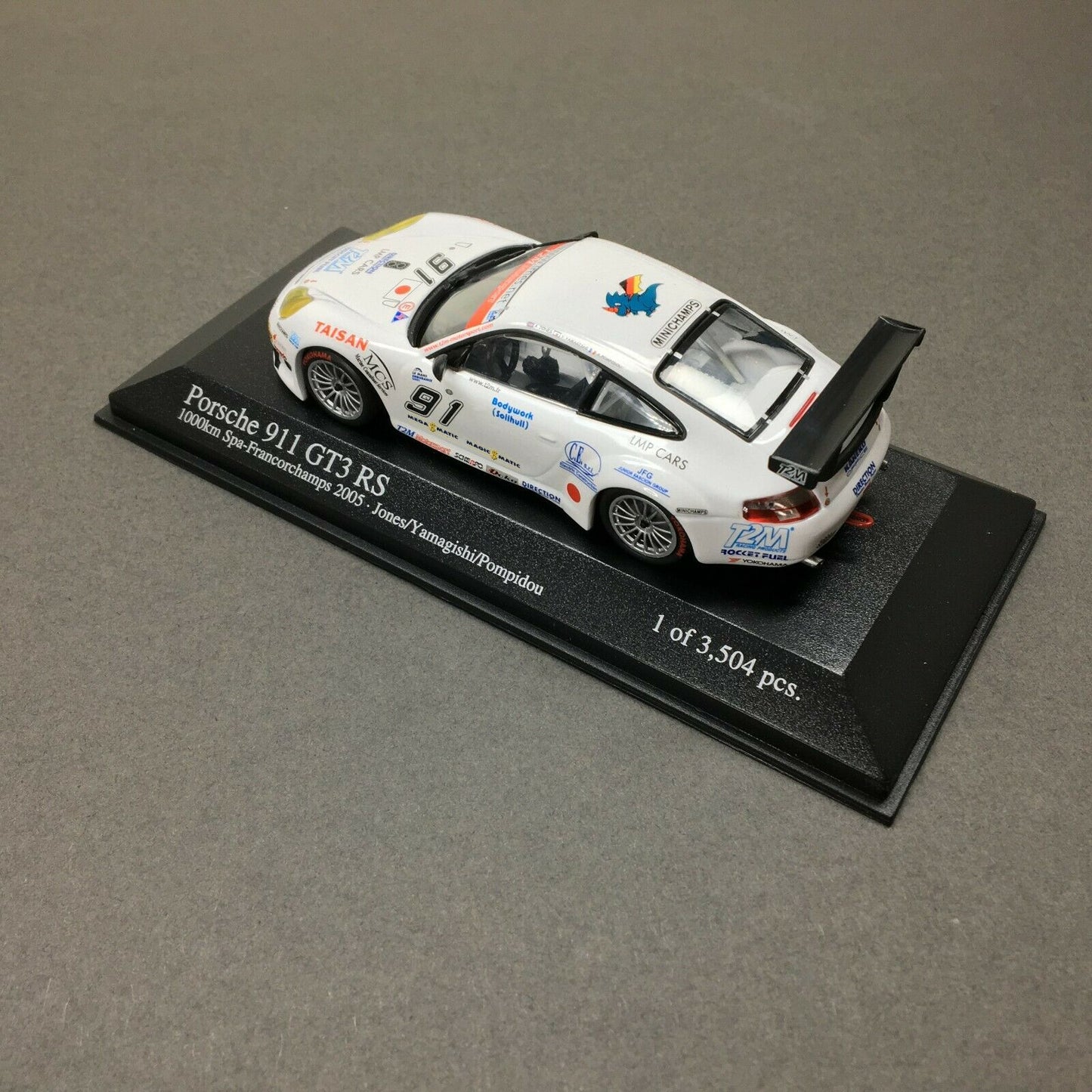 Minichamps 1:43 Porsche 911 GT3 RSR Yamagishi/Pompidou/Caffi Team T2M Motorsport #91 1000KM SPA 2005 400056991