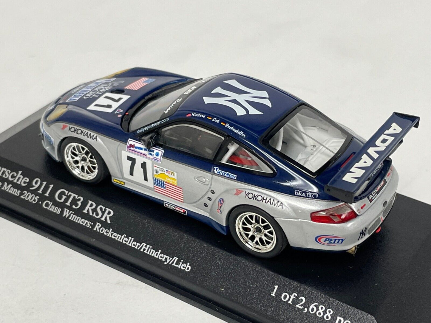 Minichamps 1:43 Porsche 911 GT3 RSR Hindery/Rockenfelle/Lieb Class winner Alex Job Racing #71 Le Mans 2005 400056471