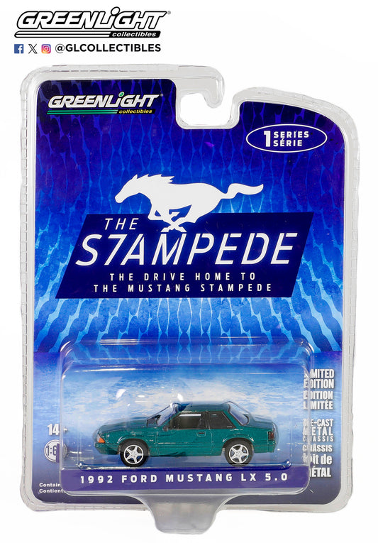 GreenLight 1:64 The Drive Home to the Mustang Stampede Series 1 - 1992 Ford Mustang LX 5.0 - Deep Emerald Green 13340-C