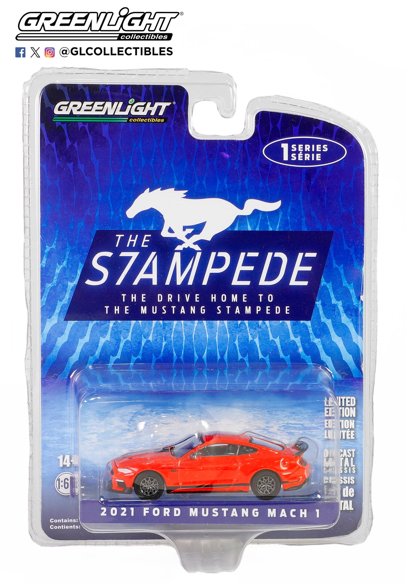 Greenlight 1/64 Ford Mustang Mach 1 - VIN 001 2021 - CHASE Edition Blanche