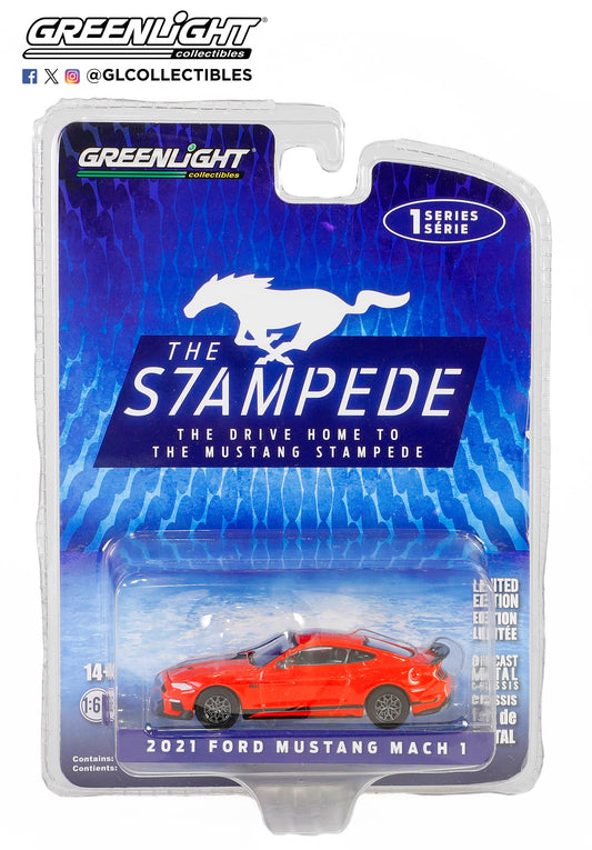 GreenLight 1:64 The Drive Home to the Mustang Stampede Series 1 - 2021 Ford Mustang Mach 1 - Race Red 13340-E