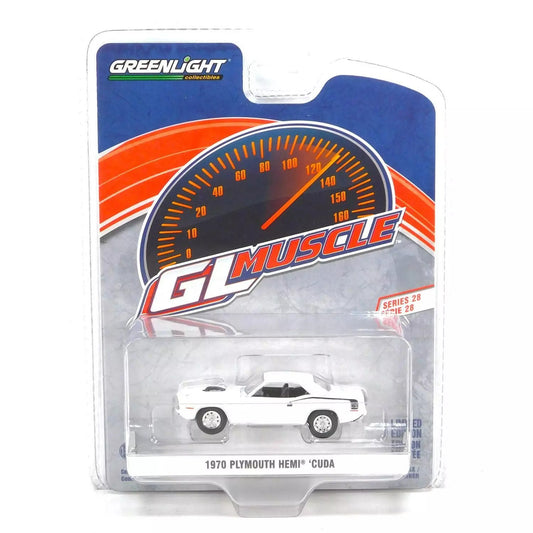 GreenLight 1:64 GreenLight Muscle Series 28 - 1970 Plymouth Hemi ‘Cuda – Alpine White 13350-B