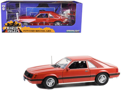 GreenLight 1:18 Charlie's Angels (1976-1981 TV Series) - 1979 Ford Mustang Ghia - Medium Red with Black Stripe Treatment 13601